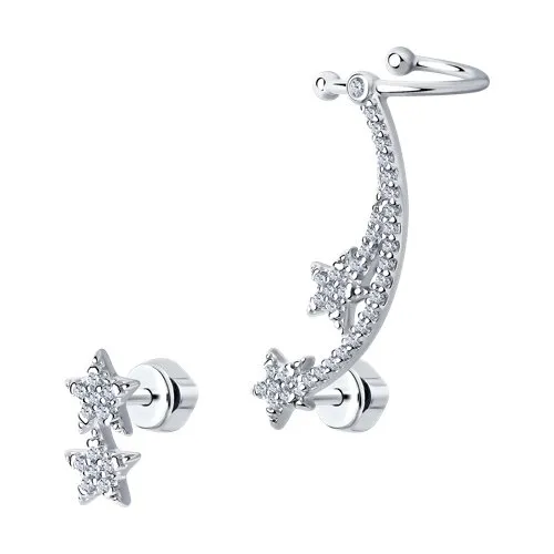 Cercei Pusete din argint cu Cubic Zirconia Incolor