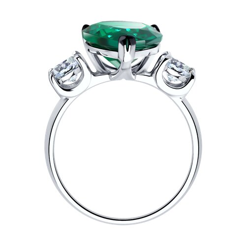 Inel din argint  cu pietre Cubic Zirconia Incolor, Cubic Zirconia Verde