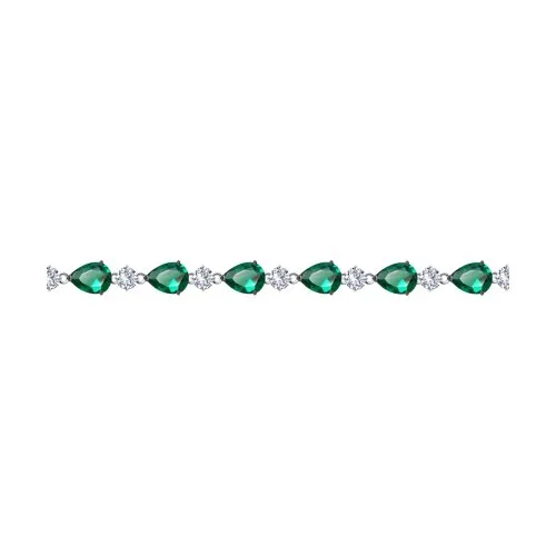 Brățară din argint cu Cubic Zirconia Incolor, Cubic Zirconia Verde