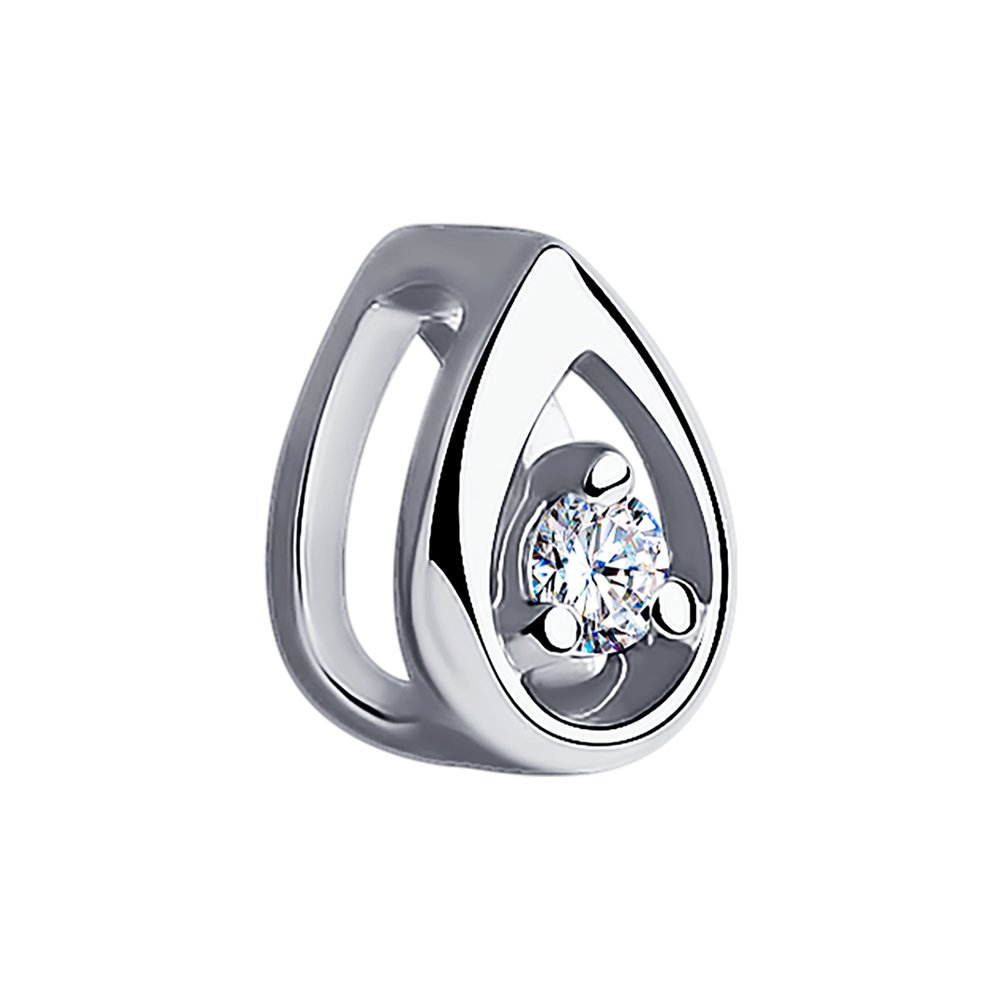 Pandantiv din aur alb cu pietre Diamant