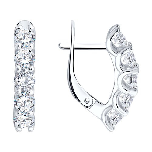 Cercei din argint  cu pietre Cubic Zirconia Incolor