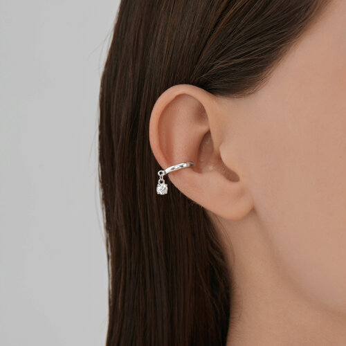Cercel din argint  cu pietre Cubic Zirconia Incolor