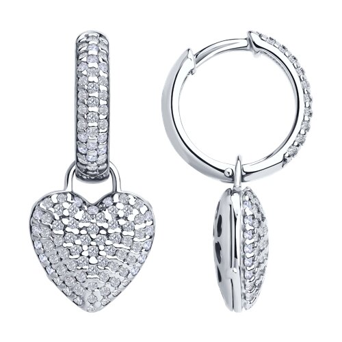 Cercei Creole din argint  cu pietre Cubic Zirconia Incolor