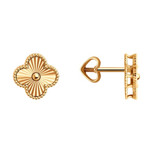 Cercei Pusete din aur roșu fără pietre