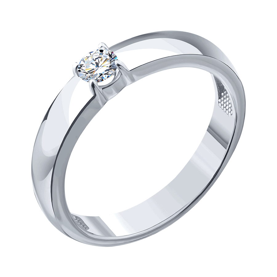 Inel din aur alb cu pietre Diamant