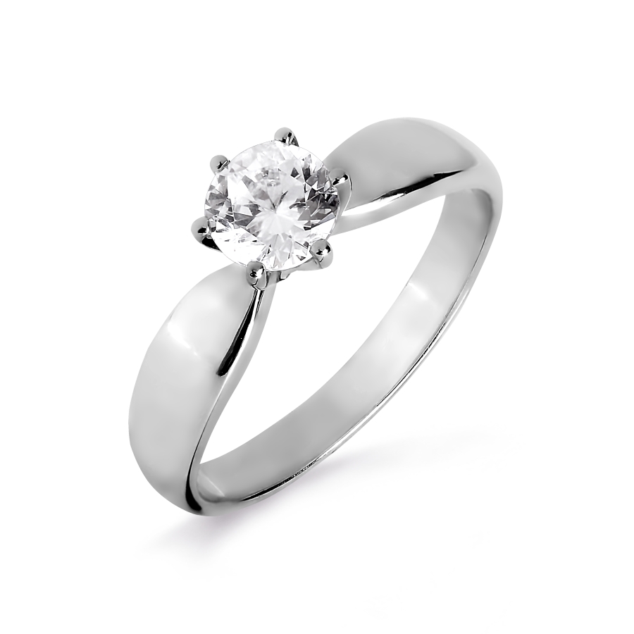 Кольцо из белого золота с камнями Фианит