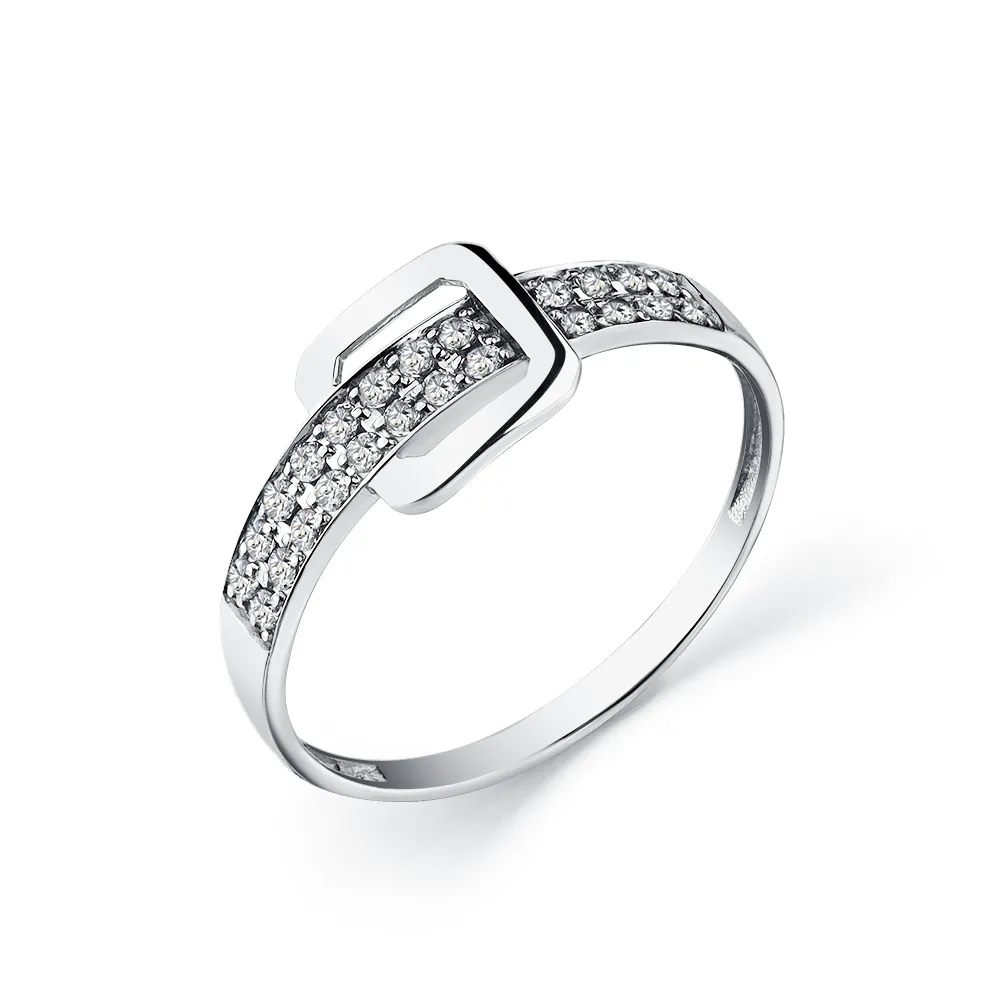 Inel din aur alb cu Cubic Zirconia Incolor