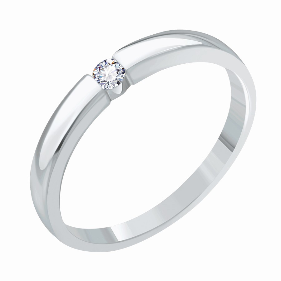 Verighetă din aur alb cu pietre Diamant