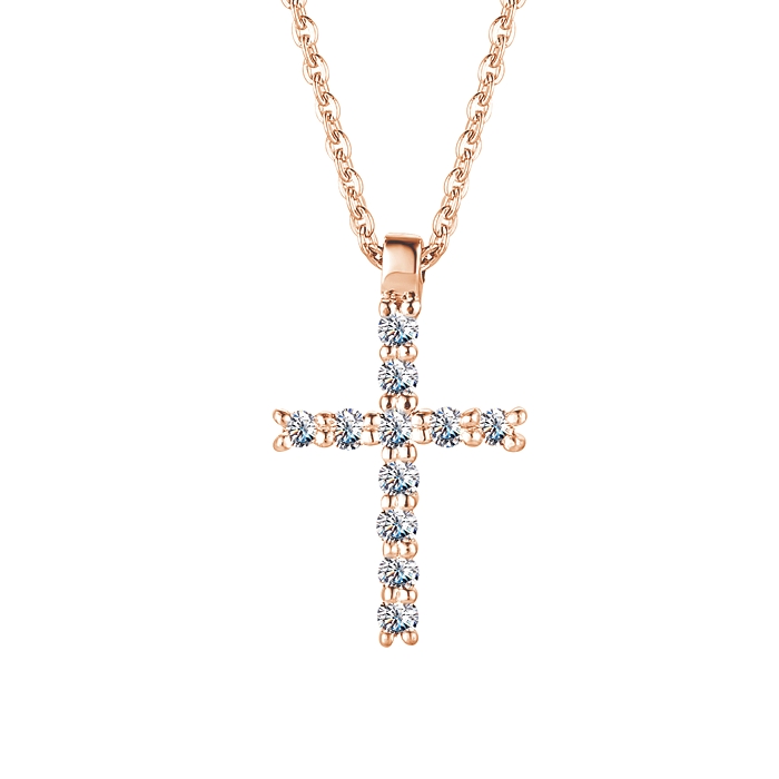 Colier din aur roșu cu pietre Diamant