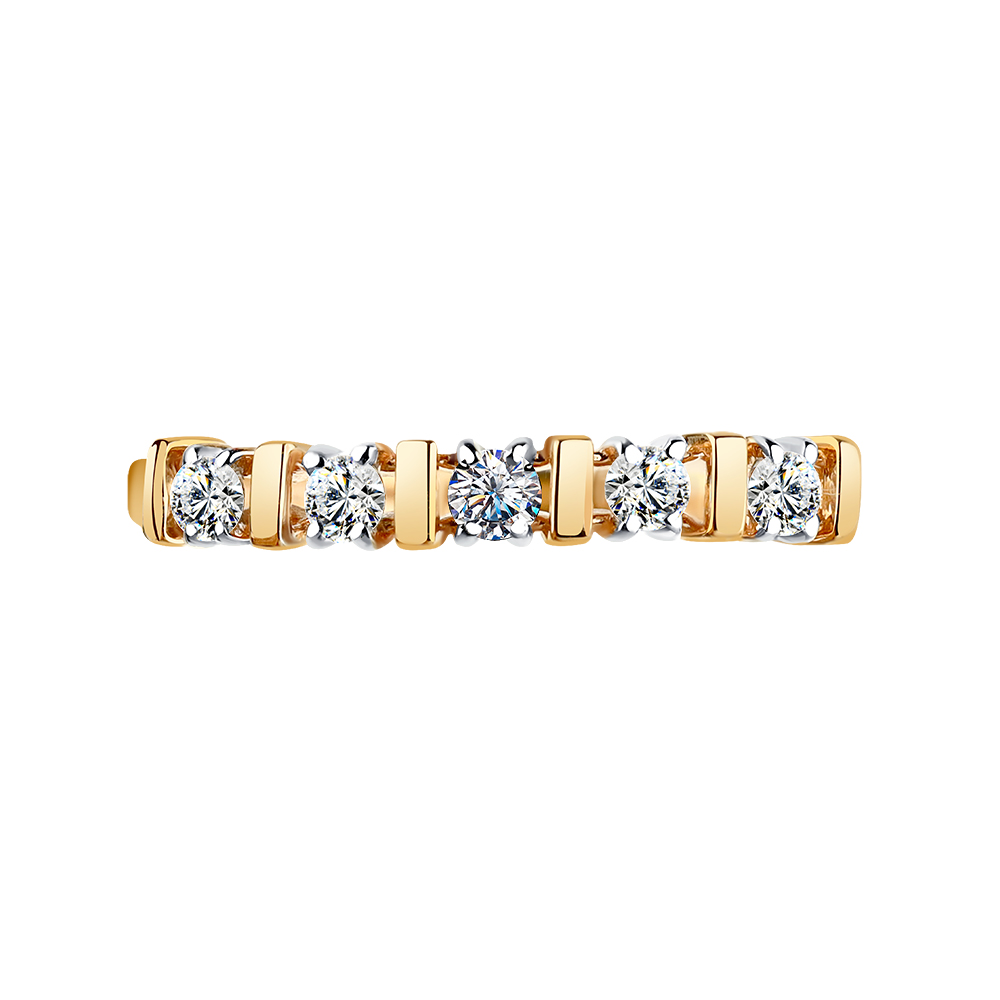 Inel din aur roșu cu pietre Cubic Zirconia Incolor