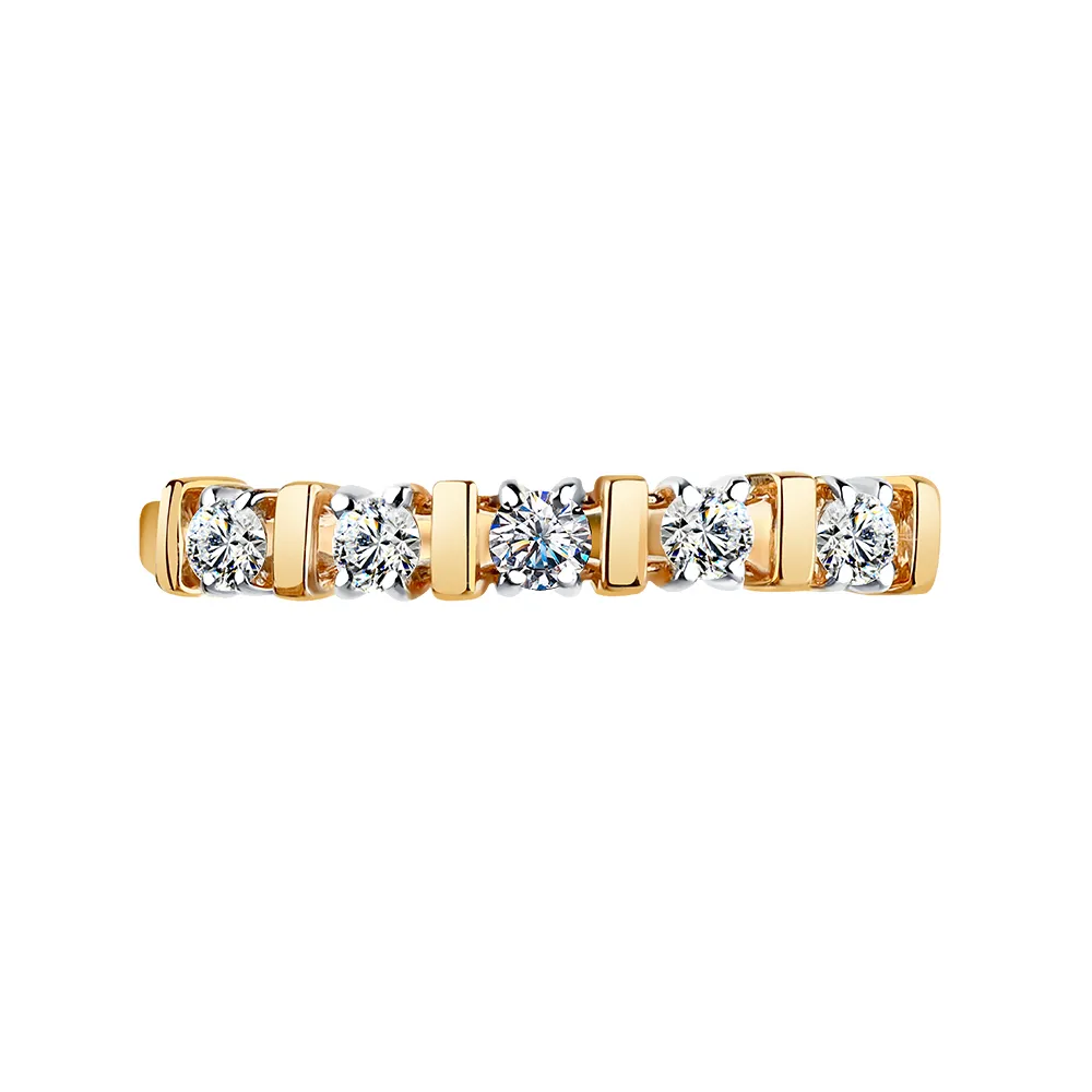 Inel din aur roșu cu Cubic Zirconia Incolor
