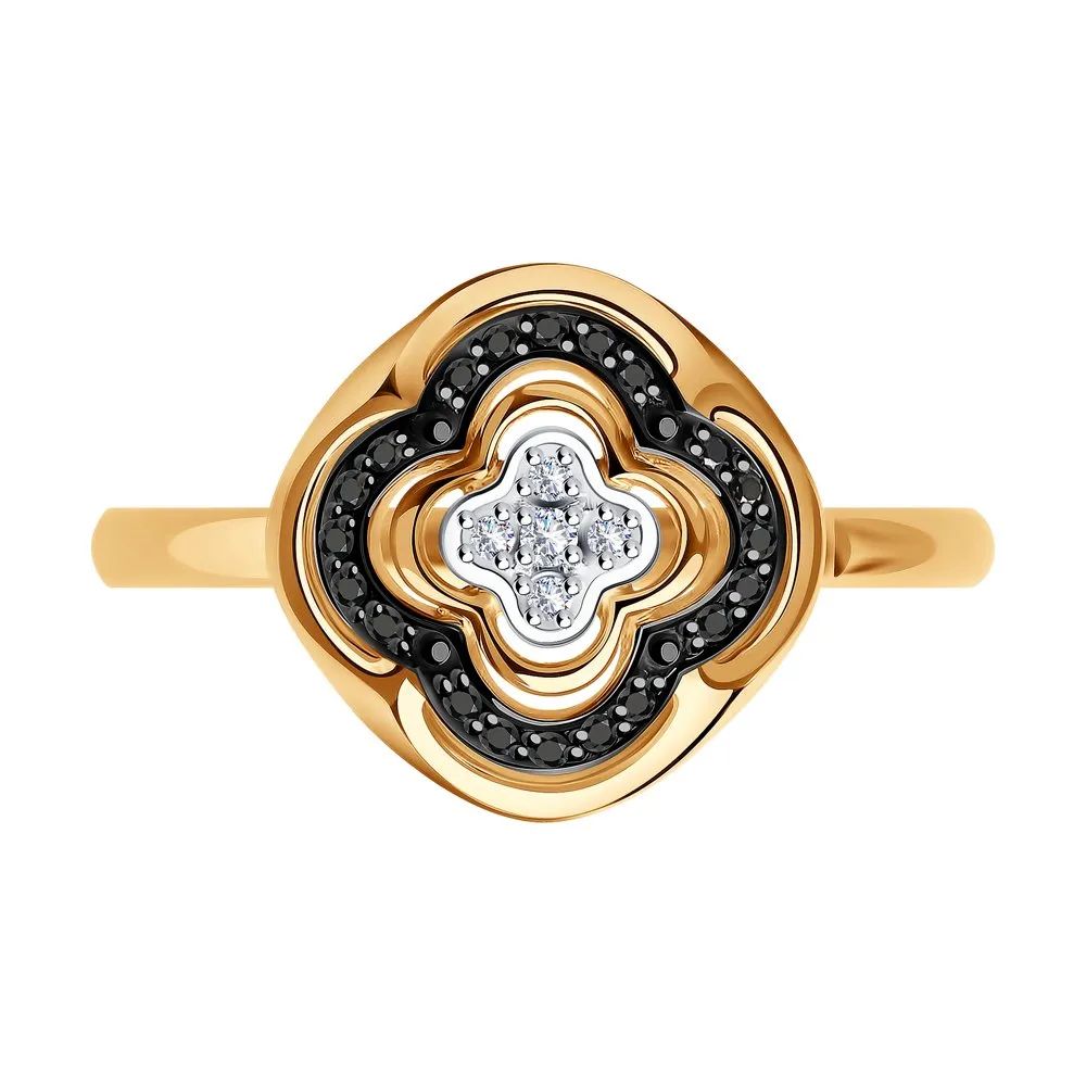 Inel din aur roșu cu Diamant, Diamant negru