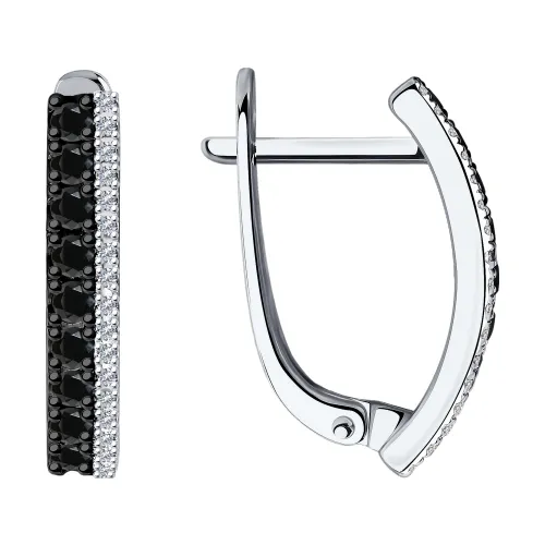 Cercei din aur alb cu Diamant, Diamant negru
