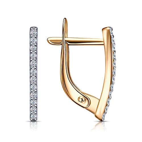 Cercei din aur roșu cu Cubic Zirconia Incolor
