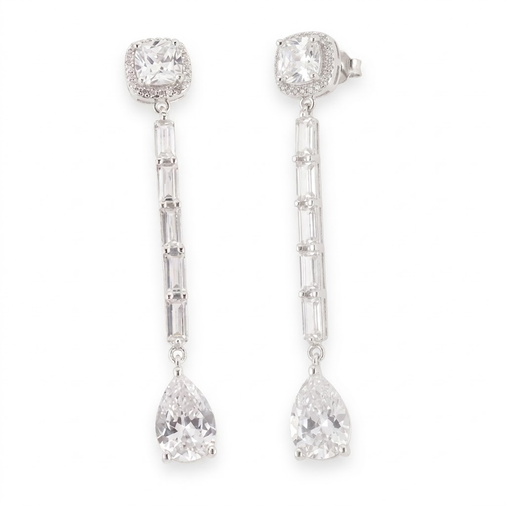 Cercei Pusete din argint cu Cubic Zirconia Incolor