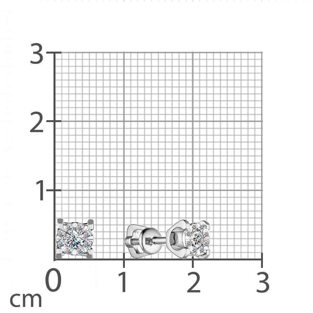 Cercei Pusete din aur alb cu pietre Diamant