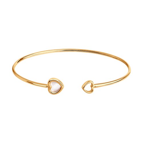 Браслет Love из красного золота с камнями Перламутр белый