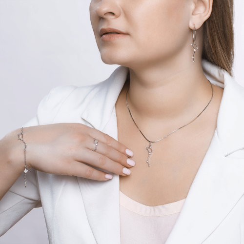 Inel din argint  cu pietre Cubic Zirconia Incolor