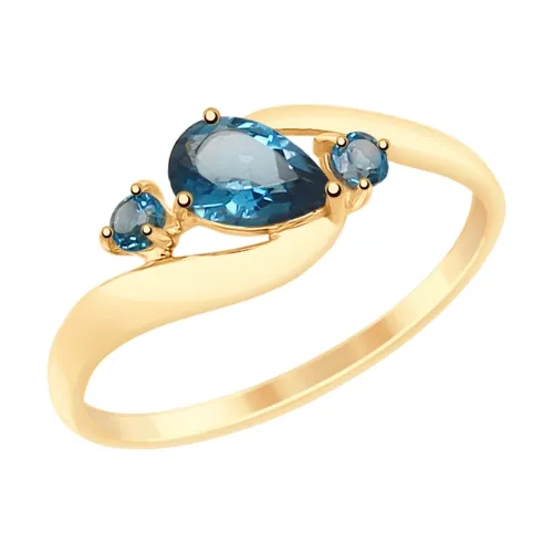 Inel din aur roșu cu Topaz London