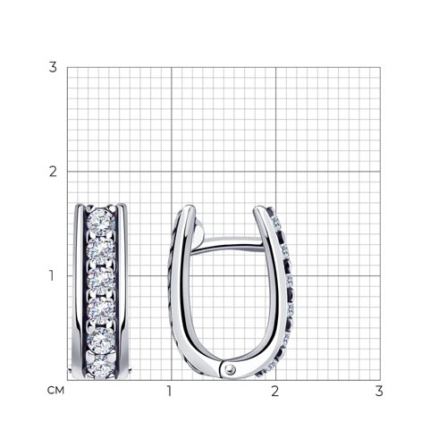 Cercei din argint  cu pietre Cubic Zirconia Incolor
