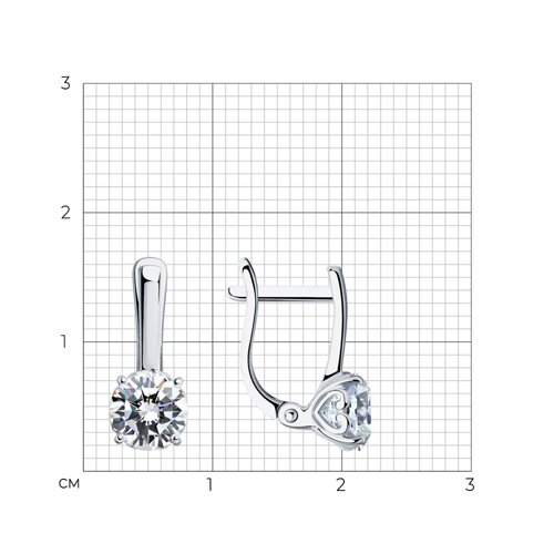 Cercei din argint  cu pietre Cubic Zirconia Incolor