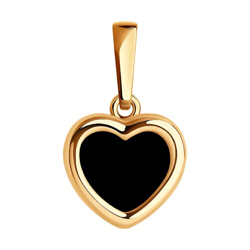 Pandantiv din aur roșu cu pietre Agat negru