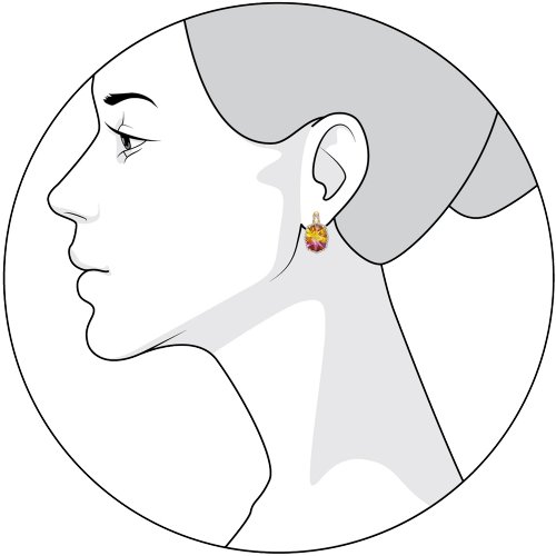 Cercei din aur roșu cu pietre Cubic Zirconia Incolor, Sital Ametrin (sint.)