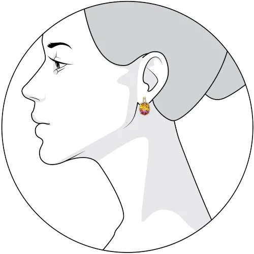 Cercei din aur roșu cu Cubic Zirconia Incolor, Sital Ametrin (sint.)