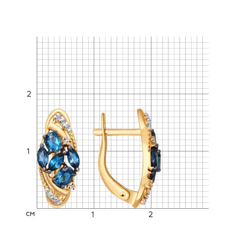 Cercei din aur roșu cu pietre Cubic Zirconia Incolor, Topaz London