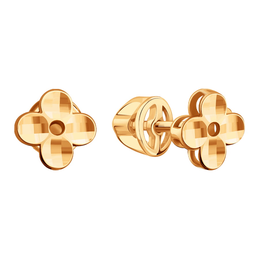 Серьги Пусеты из красного золота без камней