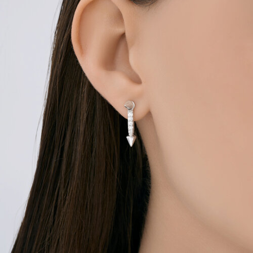 Cercei Pusete din argint  cu pietre Cubic Zirconia Incolor