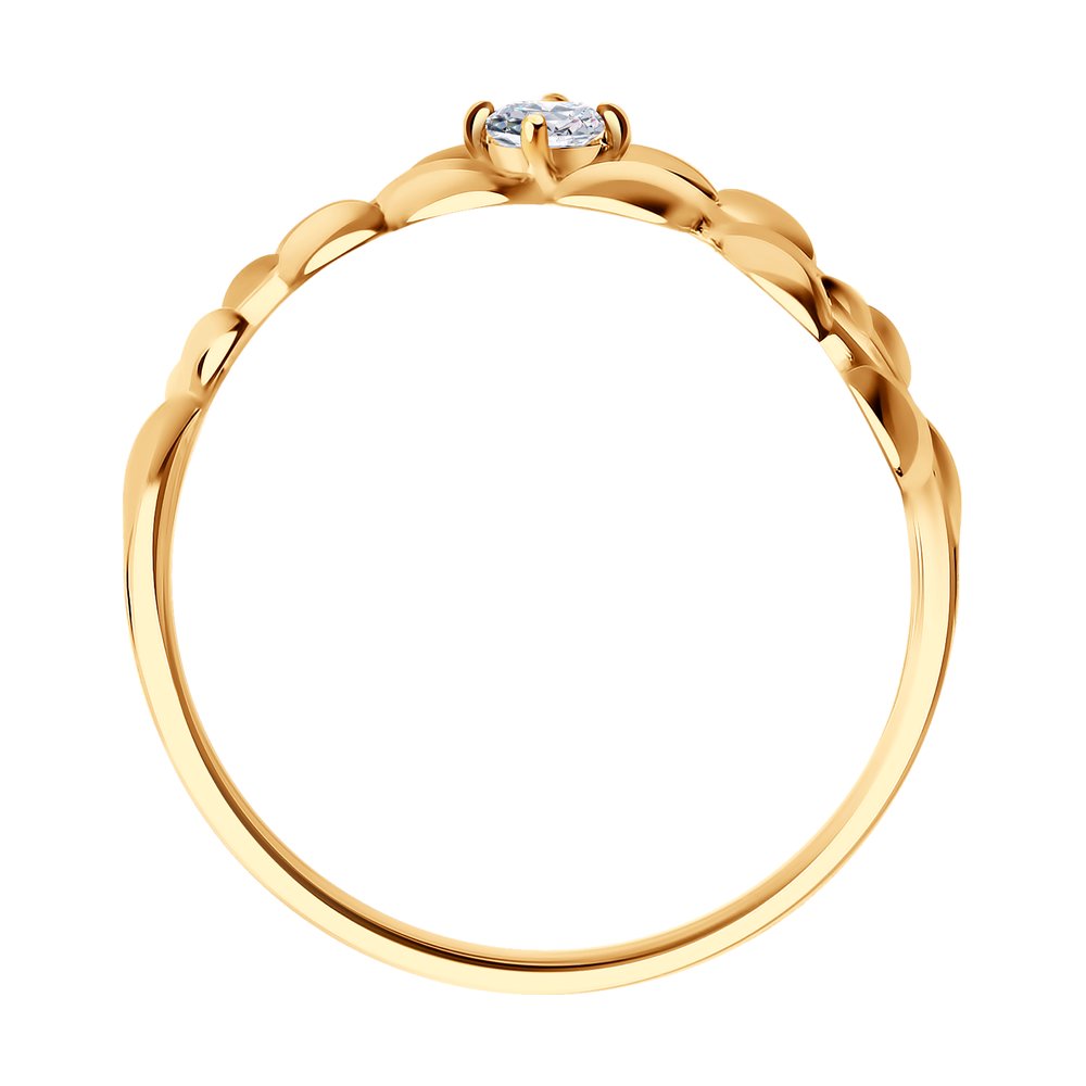 Inel din aur roșu cu pietre Cubic Zirconia Incolor