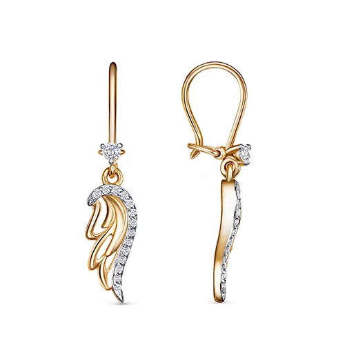 Cercei Suspendați din aur roșu cu Cubic Zirconia Incolor