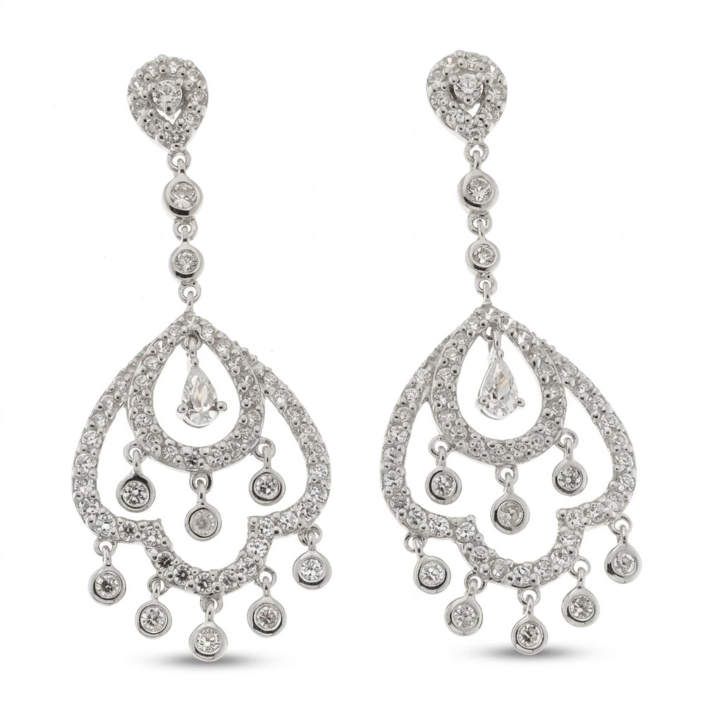 Cercei Pusete din argint cu Cubic Zirconia Incolor