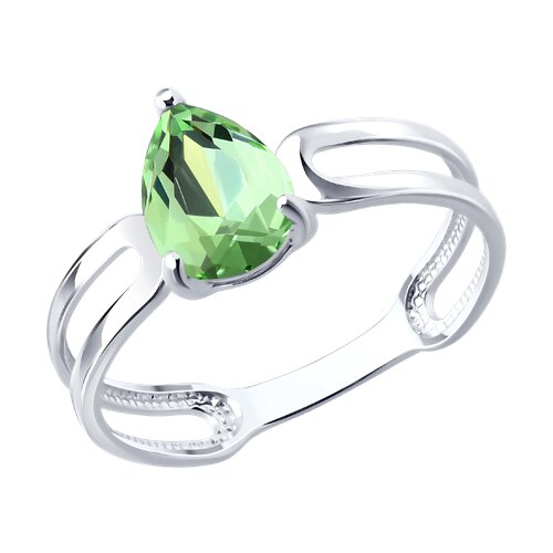 Inel din argint  cu pietre Cristal verde