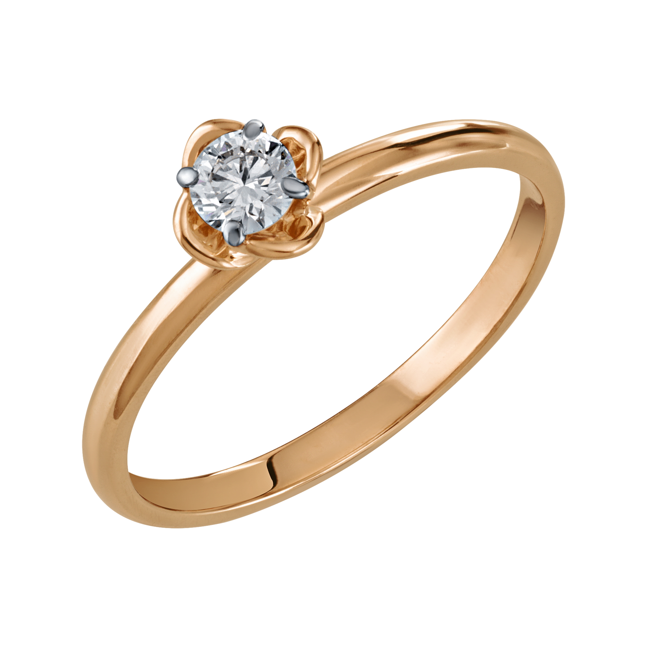 Inel din aur roșu cu pietre Diamant