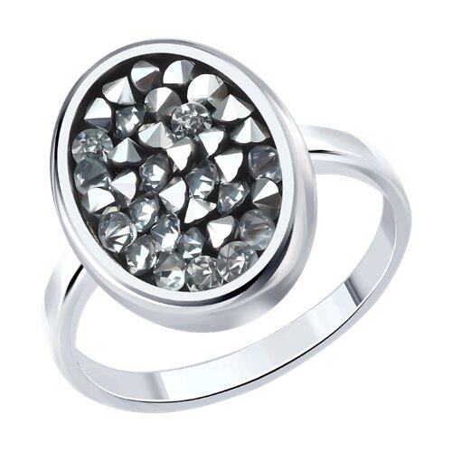 Кольцо из серебра с камнями Кристальная ткань