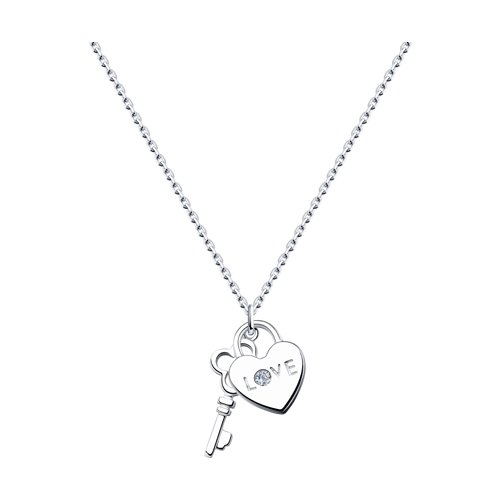Colier din argint  cu pietre Cubic Zirconia Incolor