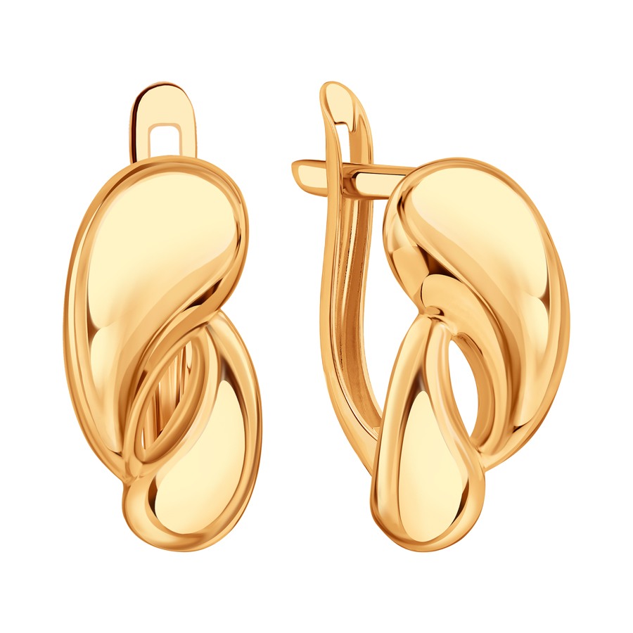 Cercei din aur roșu fără pietre