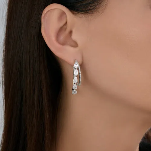 Cercei din argint cu Cubic Zirconia Incolor
