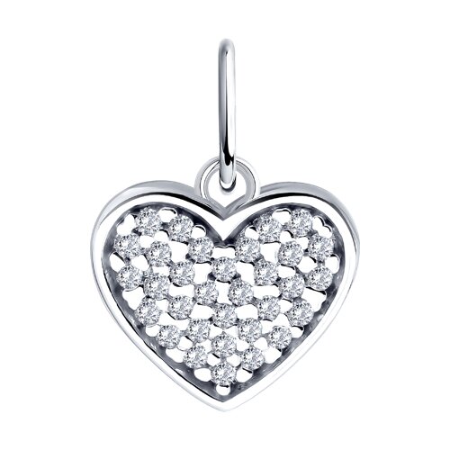 Подвеска из серебра с камнями Фианит