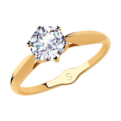 Inel din aur roșu cu pietre Cubic Zirconia Incolor