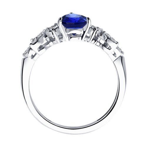 Inel din aur alb cu pietre Diamant, Safir