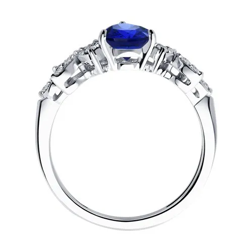 Inel din aur alb cu Diamant, Safir