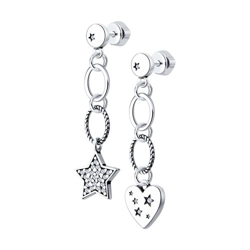 Cercei Pusete din argint  cu pietre Cubic Zirconia Incolor