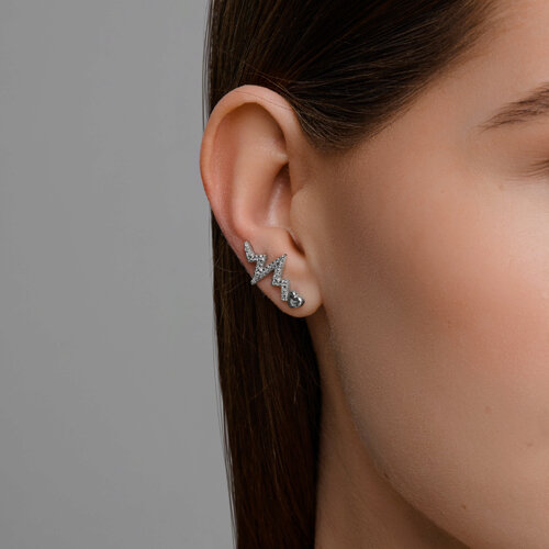 Cercei din argint  cu pietre Cubic Zirconia Incolor