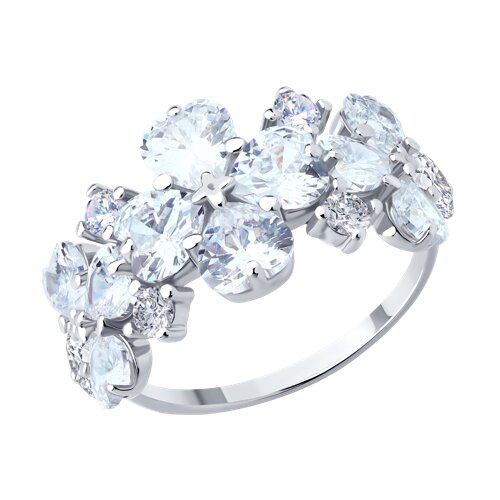 Inel din argint  cu pietre Cubic Zirconia Incolor