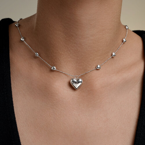 Колье из серебра без камней