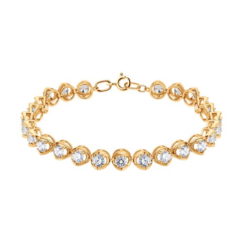 Brățară din aur roșu cu pietre Cubic Zirconia Incolor