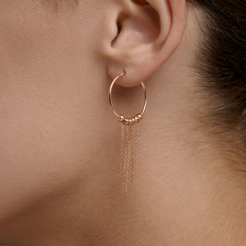 Cercei Creole din aur roșu fără pietre